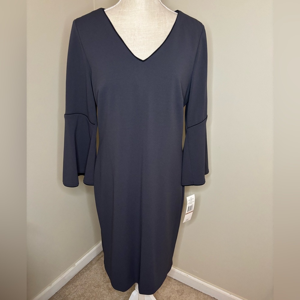 Sharagano Bell Sleeve Sheath dress - size 12 -NWT